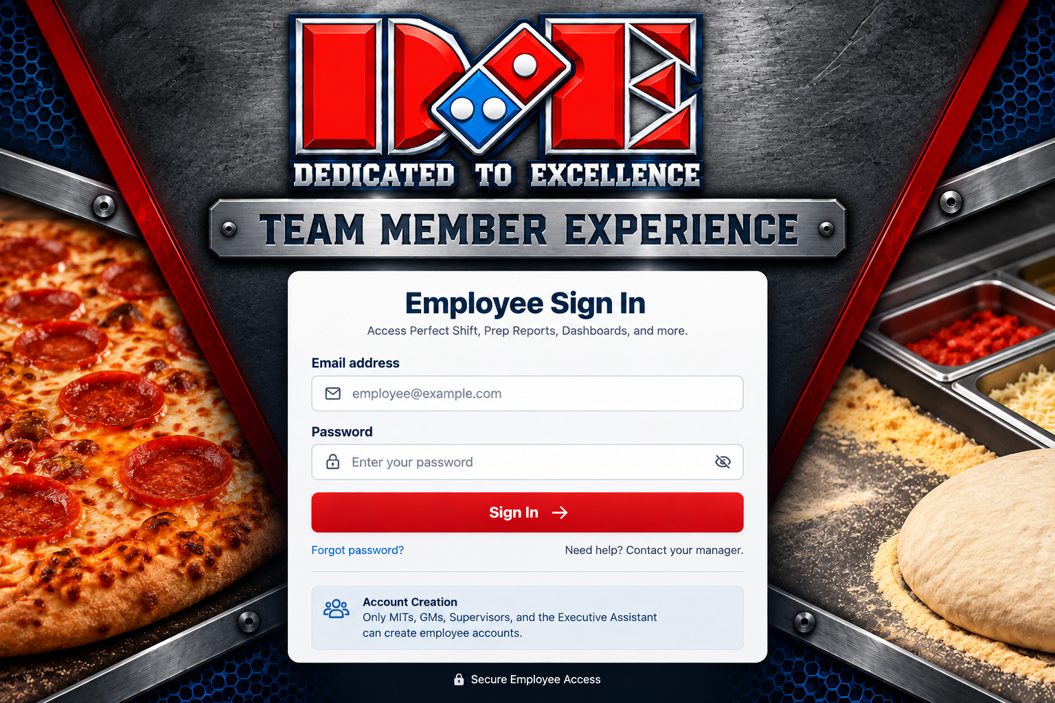 D&E Pizza — Dedicated to Excellence